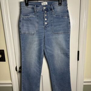 Nicole Miller Nomad Super High Rise Crop Boot Denim Jeans